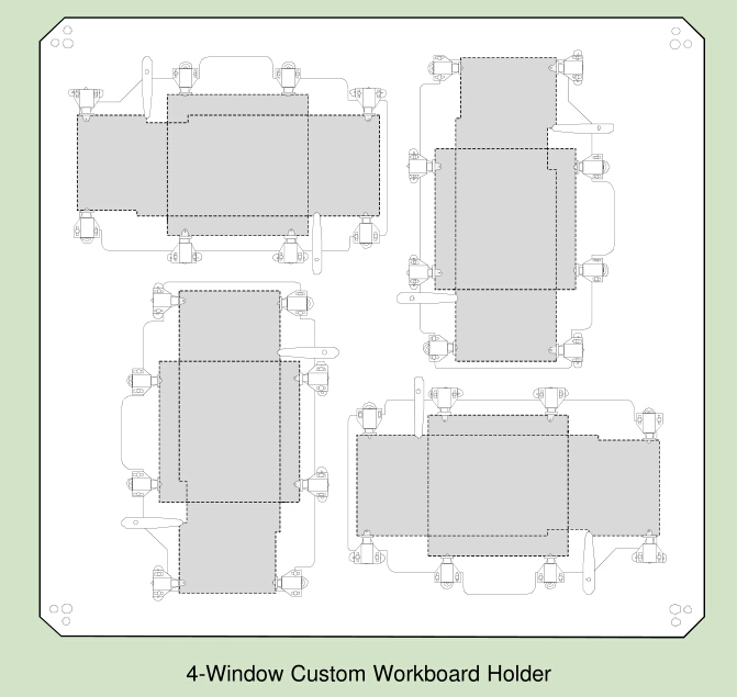 4 window custom workboard hodlder