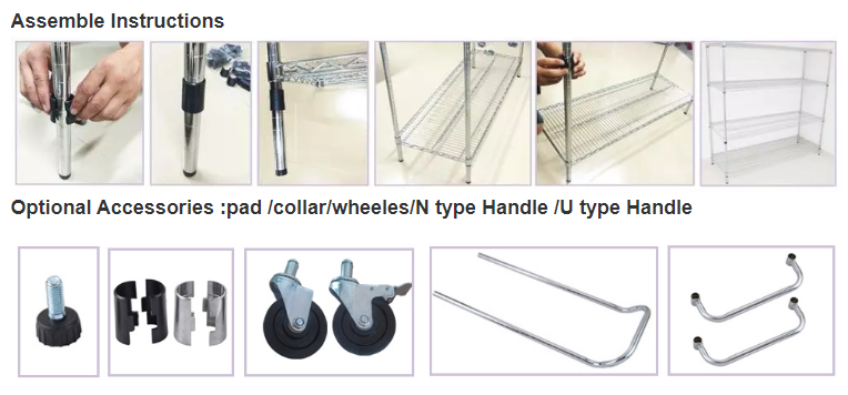 Muti- layer ESD Cart Shelf carbon steel wire shelf for storage electronics - 图片 4