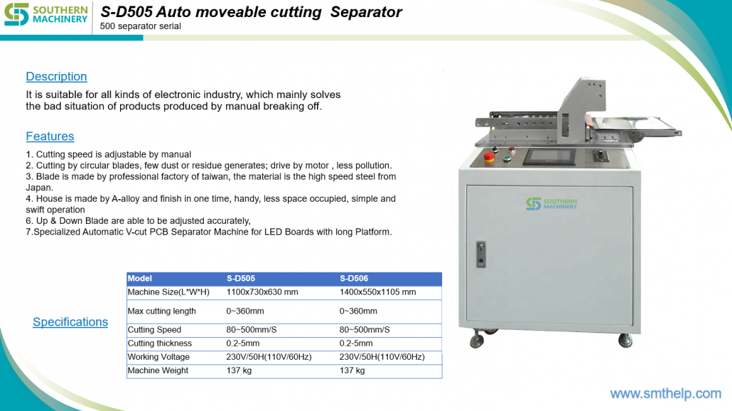 S-D505 PCB Auto Depaneling machine V-Cut Separator for Smart factory S-D505 PCB Auto Depaneling machine V-Cut Separator for Smart factory